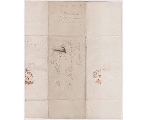 Great Britain 1825-Postal History EL dated 18th Nov 1825 posted to London-manuscript 2-boxed T.P Col….Street-red oval Noon No