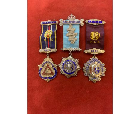 Royal Antediluvian Order of Buffaloes (RAOB) Norwich and District Jewels (3) all three to a Bro. W.G. Cowles 1971 &amp; 1973,