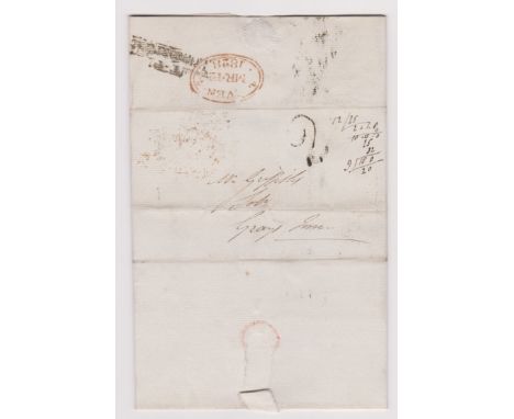 Great Britain 1820 - Postal History EL dated 12th March 1820 posted to Gray's Inn London-manuscript 2-black 2 line unreadable