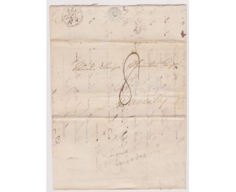 Great Britain 1823 - Postal History EL Dated 7th Nov 1823 Gray's Inn posted to Daventry-manuscript 8-double circle NO/57/1823