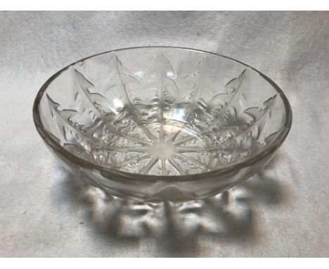 Pissenlit, an R. Lalique glass bowl, the clear and frosted glass bowl with moulded mark 8.50 x 24cm (3 x 9in)  A bruise to th