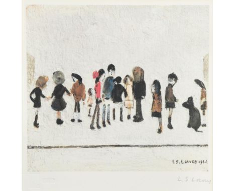 § Laurence Stephen Lowry , RBA, RA (British, 1887–1976) Group of children signed in pencil "L S Lowry" lower right and with F