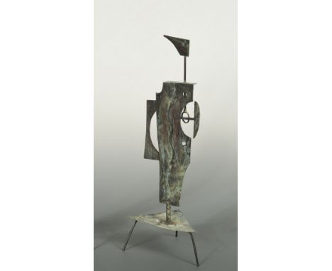 § William Black, (British, 20th century), UAngelic Form, 1967, a patinated copper alloy sculpture, signed, titled and dated t