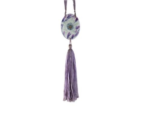 Gabriel Argy-Rousseau, (French, 1885-1963), a pâte-de-verre glass Sea Thistle pendant, signed 'G.A.R' in the mould 6.50 x 5cm