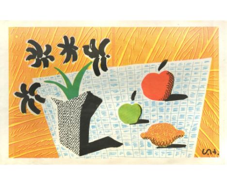 § David Hockney, OM, CH, RA (British, b.1937) Two Apples, One Lemon and Four Flowers lithograph 38 x 58cm (15 x 23in)  Unfram