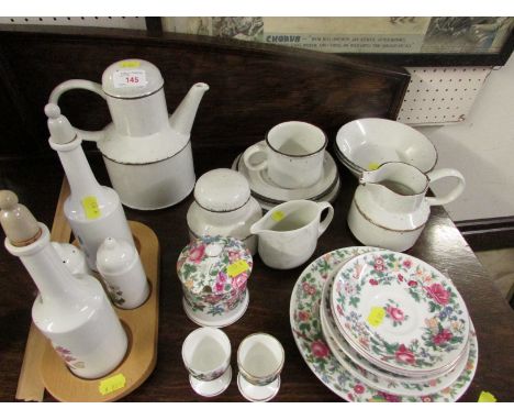 SMALL QUANTITY OF MIDWINTER STONEHENGE CHINA, PORTMEIRION BOTANIC GARDEN CONDIMENTS AND OTHER CHINA.