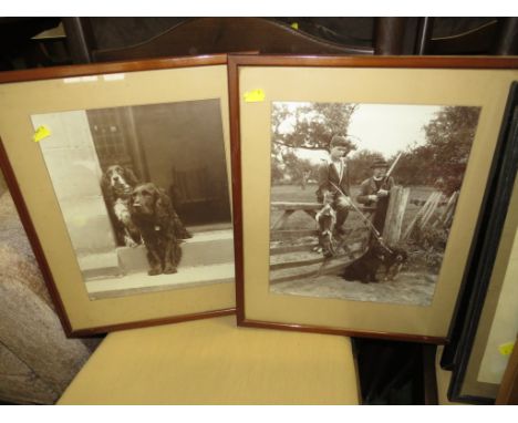 SELECTION OF FRAMED AND GLAZED BLACK AND WHITE PHOTOGRAPHS INCLUDING FAMILY PORTRAITS , TOGETHER WITH A CHARCOAL SKETCH OF A 