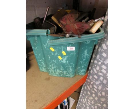PLASTIC CRATE WITH CONTENTS OF ASSORTED HAND TOOLS , DIY ETC.
