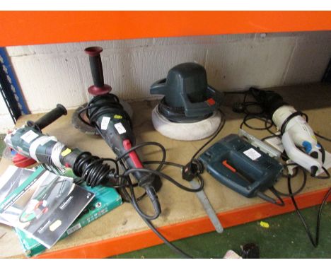 PARKSIDE PWS 230 ANGLE GRINDER, PWS 125 ANGLE GRINDER, MACALLISTER SAW, BLACK AND DECKER JIG SAW AND A ELECTRIC POLISHER