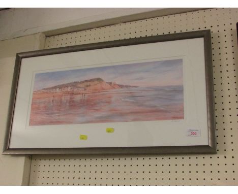 FRAMED AND GLAZED LIMITED EDITION PRINT SIDMOUTH AT LOW TIDE.