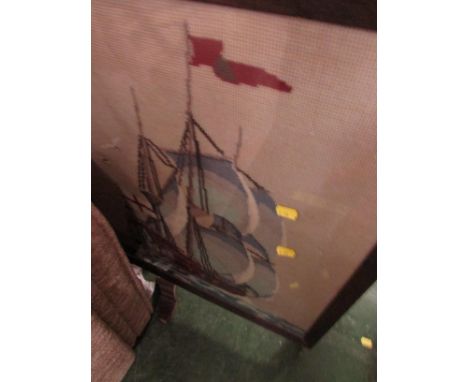 GLAZED TAPESTRY FIRE SCREEN. (AF)