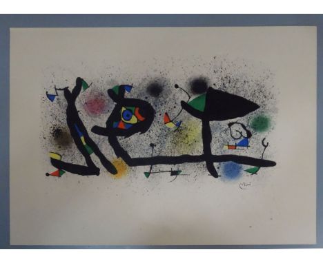 MIRÓ, JOAN (Barcelona 1893-1983 Palma de Mallorca), Farblithographie / Künstlersteinzeichnung auf Bütten / lithography: "Skul