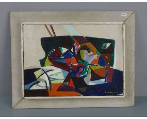 HAGMAN, RUNE (Stockholm 1914-2007 ebd.), Gemälde / painting: "Abstrahiertes Stillleben", Öl auf Leinwand / oil on canvas, u. 