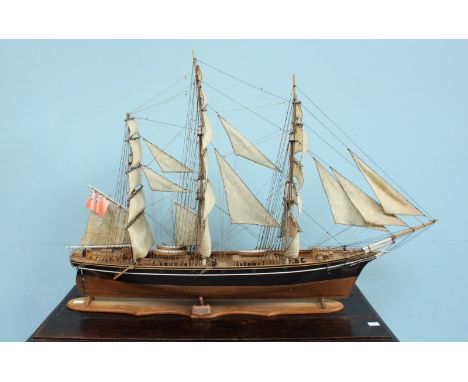 A good quality handmade scale model of the tea clipper Cutty Sark, fully rigged with detailed finish, and copper sheathed hul