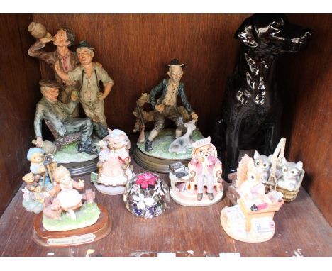 SECTION 47. A collection of assorted ceramic figures and collectables, including a large Beswick dog, two Capodimonte style f