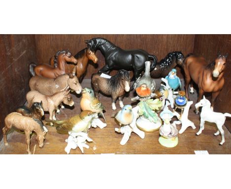 SECTION 43. Ten various Beswick pottery horses and donkeys, together with a number of ceramic birds etc.