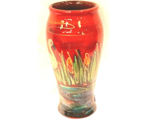 Anita Harris vase in the Flamingo pattern, H: 18 cm. No cracks, chips or visible restoration. P&amp;P Group 1 (£14+VAT for th