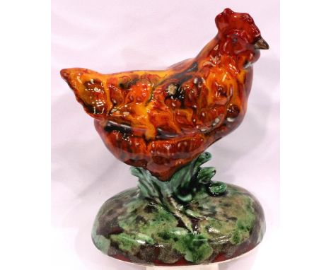 Anita Harris hen, signed in gold, H: 13 cm. No cracks, chips or visible restoration. P&amp;P Group 1 (£14+VAT for the first l