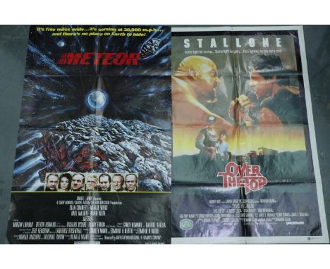 Two original film posters; Over The Top and Meteor. P&amp;P Group 1 (£14+VAT for the first lot and £1+VAT for subsequent lots
