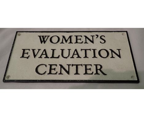 Cast iron Womens Evaluation plaque, L: 24 cm. P&amp;P Group 1 (£14+VAT for the first lot and £1+VAT for subsequent lots) 