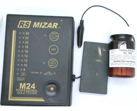 RS Mizar M-24 gold tester with testing solution. P&amp;P Group 1 (£14+VAT for the first lot and £1+VAT for subsequent lots) 