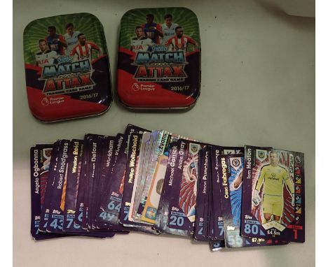 Small collection of Match Attax cards and two tins. P&amp;P Group 1 (£14+VAT for the first lot and £1+VAT for subsequent lots