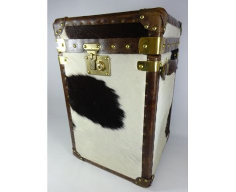Leather cowhide trunk, H57cm    Condition Report   Click here for further images, condition, auction times & delivery costs