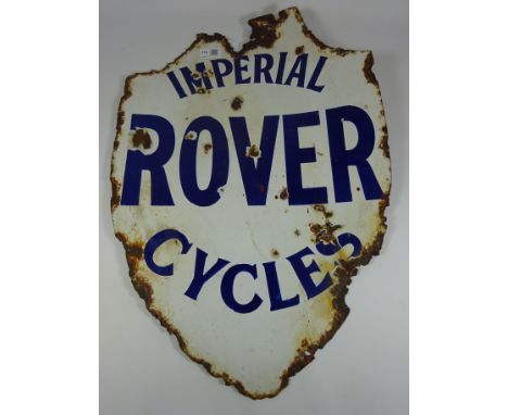 'Rover Imperial Cycles' enamel double sided advertising sign, H61cm approx   Condition Report   Click here for further images