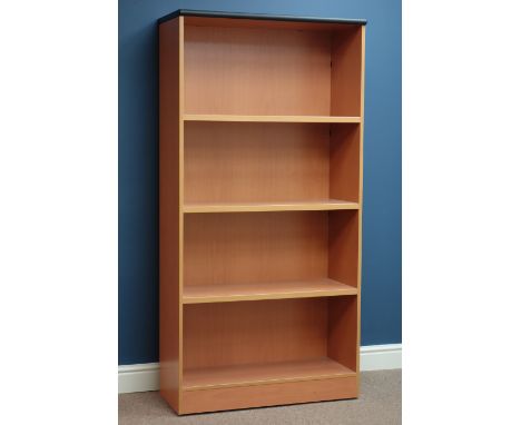 Light wood office bookcase, W80cm, H160cm, D34cm   Condition Report   Click here for further images, condition, auction times