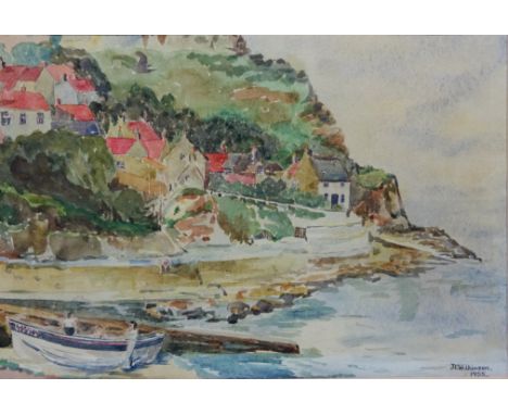 Runswick Bay, watercolour signed and dated J.E Wilkinson 21cm x 32cm   Condition Report   Click here for further images, cond