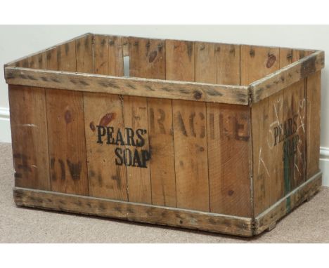 Vintage Pears Soap pine box, W82cm   Condition Report   Click here for further images, condition, auction times & delivery co