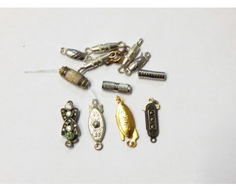 Quantity of marcasite set silver and metal clasps 