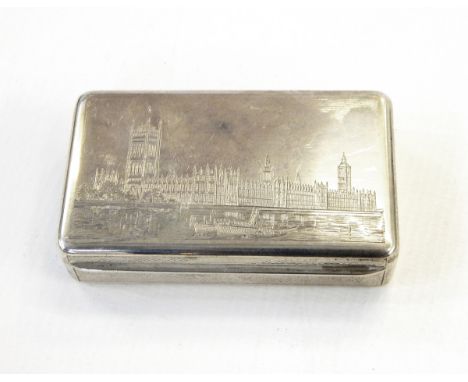 Silver snuff box, maker's mark rubbed but possibly by Asprey & Co Limited, London 1959, of engine-turned rectangular form, th