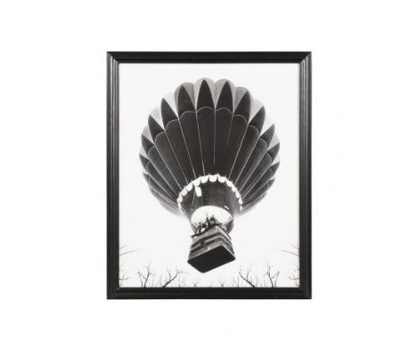 Vintage Moleskin Hot Air Balloon Art - Artwork (100x82) Black Wood 