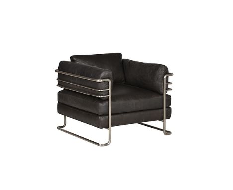 Lexi Sofa 1 Seater Maracana Black & Brushed Steel 92x82x76cm RRP  £ 2619