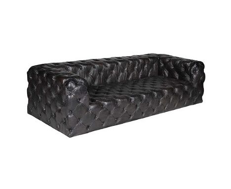 Tribeca Tufted Sofa 3 Seater Destroyed Black 