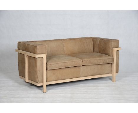 F285 Cobblewood Sofa 2 Seater Reverse Stitching  Cheyen & Bn.Natural Oak 156x78x70cm RRP  £ 3885