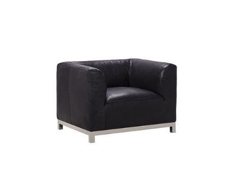 Zenith Medium Sofa 1 Seater Sioux Black And Shiny Steel 93x76.5x65cm RRP  £ 2379