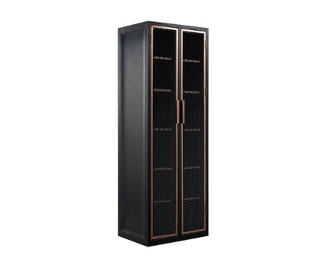 Midas Tall Cupboard Matt Black &amp; Rose Gold Dark and mysterious, with a distinctive golden touch, the Midas collection is 