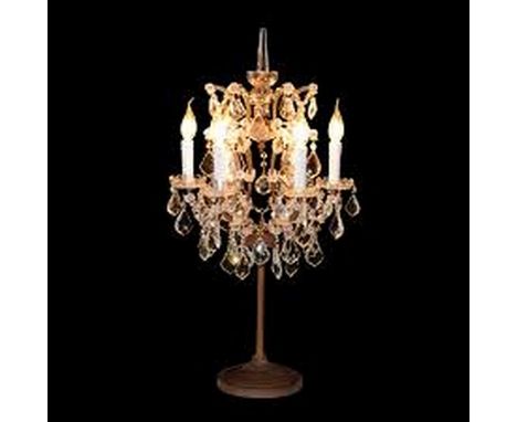{ Option of lots:  6062, 6062A } } Crystal Table Lamp Antique Rust (Uk)