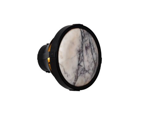 Apollo Round Sconce Lighting Moonstone & Matt Black (Uk) 27x20x27cm RRP  £ 660