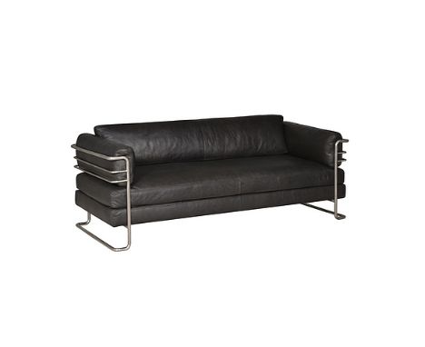 Lexi Sofa 3 Seater Maracana Black & Brushed Steel 196x82x76cm RRP  £ 4380