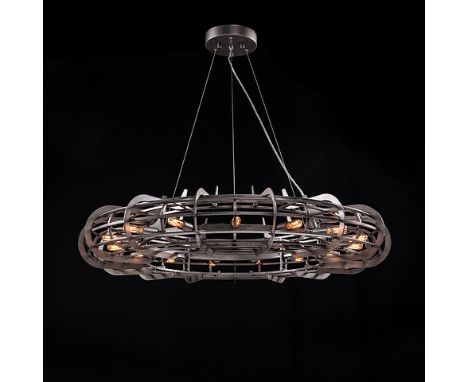 { Option of lots:  586, 586a } } } } Khan Pendant Lighting 110cm Nat(Uk) 110x110x24cm RRP  £ 1581