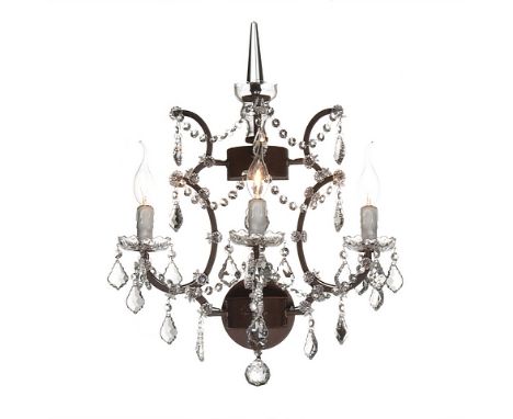 { Option of lots:  526, 526a } } } } Crystal Sconce Lighting Black & Gold(Uk) 38.5x24x50.5cm RRP  £ 345