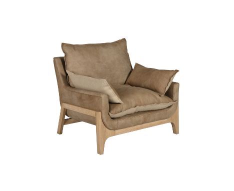 F302 Woodnest Sofa 1 Seater Reverse Stitching  Cheyen & Ln & Bn Natural Oak 93x90x77cm RRP  £ 2379