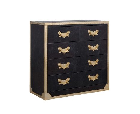 Cumberland Chest Old Saddle Black & Vintage Brass 100x45x102cm RRP  £ 4710