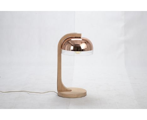 L253 Cocoon Table Lamp Pu.Natural Oak & Copper Gls(Uk) 39x35x68cm RRP  £ 1260