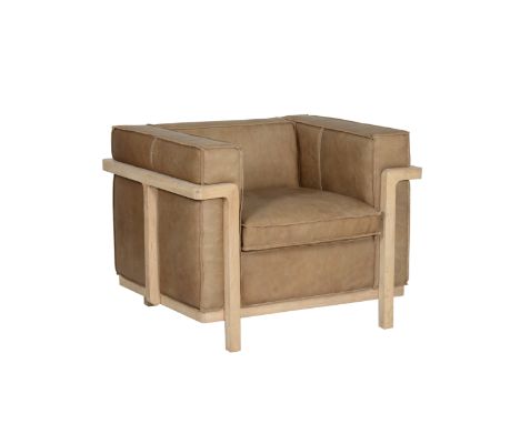 F284 Cobblewood Sofa 1 Seater Reverse Stitching  Cheyen & Bn.Natural Oak 90x78x70cm RRP  £ 2847