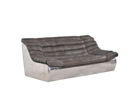 Explorer Sofa 3 Seater Destroyed Black &amp; Spitfire Dimensions: 202 x 107 x 84cm