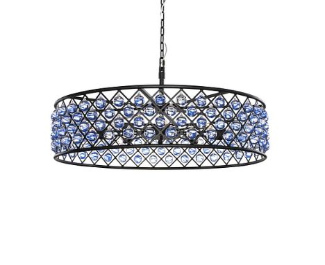Zig Zag Hoop Large Pendant Lighting 110cm Blue & Matt Black (Uk) 110x110x47cm RRP  £ 5364